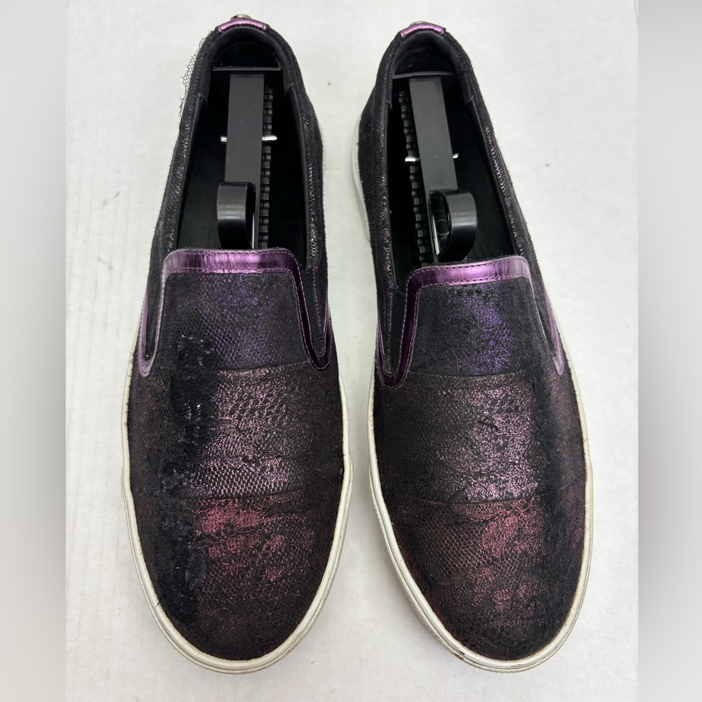 Jimmy Choo Iridescent Purple Slip-On Sneakers, SZ 40.5, box 32 - Picture 2 of 10